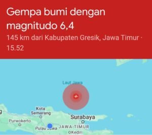 Gempa Di Tuban, Dirasakan Daerah Lain di Jawa Timur, Tidak Berpotensi Tsunami