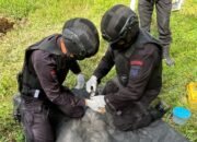 Brimob Sulteng Musnahkan Mortir Temuan Warga Dondo