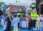 Sambut Hari Anak Nasional, Satlantas Polres Kendal Sosialisasikan Kamseltibcarlantas Lewat “Polantas Menyapa”