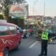 Laka Tunggal depan Cimory bergas, sebuah Pick Up terbalik.